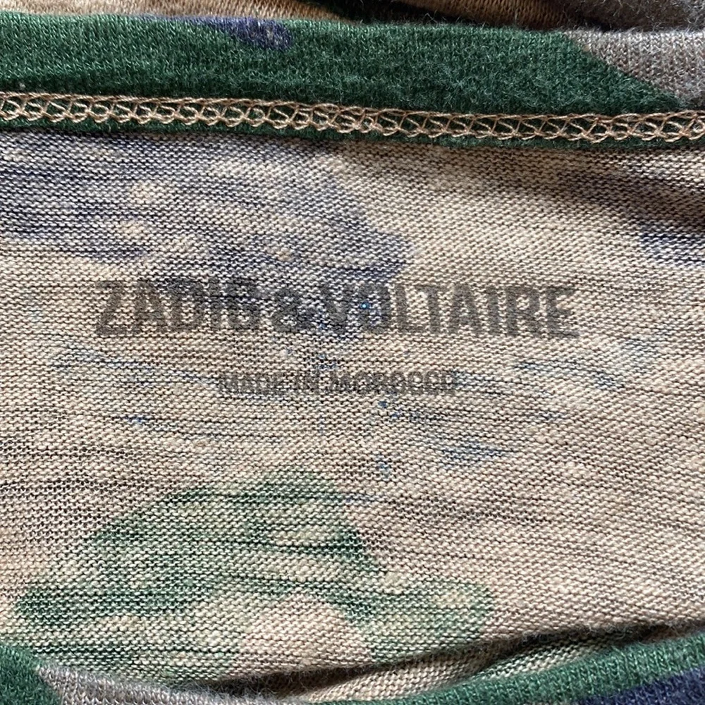Zadig & Voltaire Willy Lin Camo Linen Long Sleeve Top - Picture 3 of 6